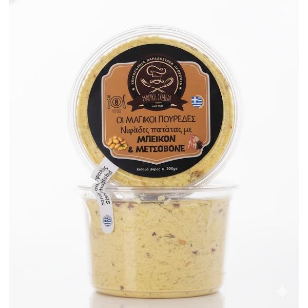 Potato Flakes With Bacon And Metsovone Cheese 200gr.